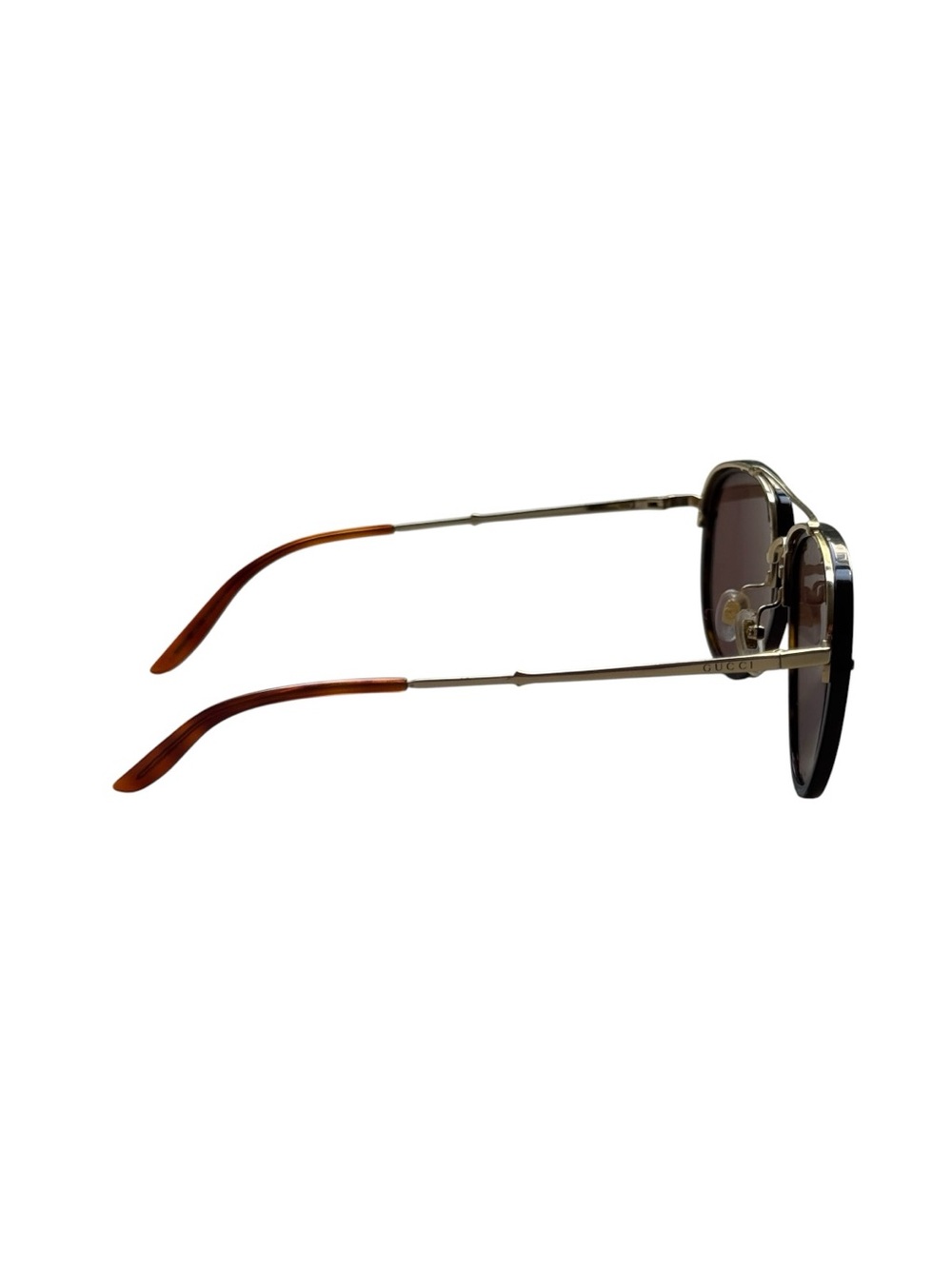 Gucci GG0672S Brown Tortoise Gold Aviator Sunglasses - Picture 4 of 6